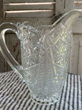 Beautiful Vintage Pressed Glass Water Pitcher